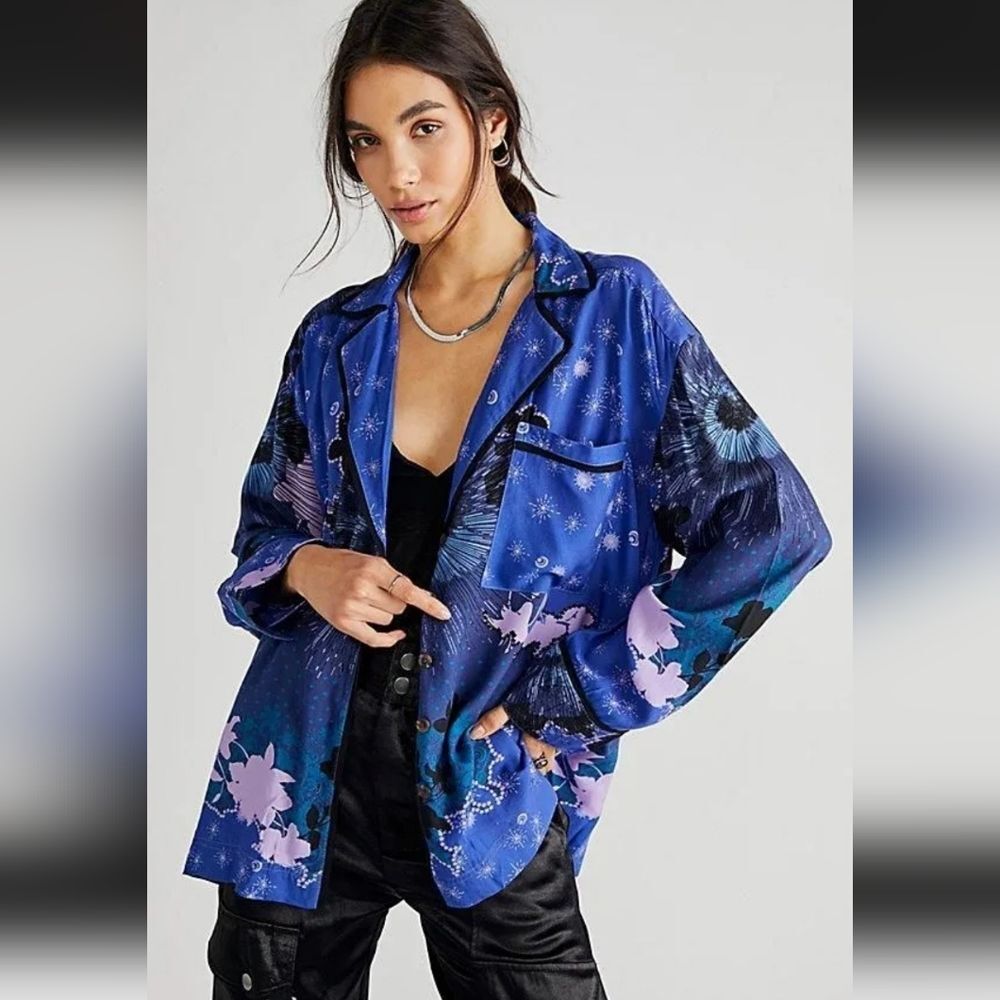 We The Free Living Good Vibrations Floral Blouse